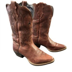 1495 / Justin Leather Upper Western Brown Boots Women’s Size 8B